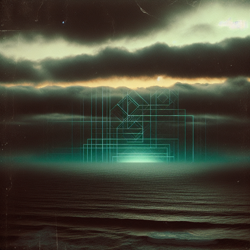 A layered sunset over the ocean — surface beauty and the cosmic dance beneath